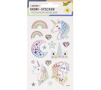 folia Shiny-Sticker UNICORN 1 feuille à 15 stickers