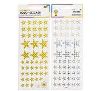 Sticker holographique 'Etoiles', or et argent