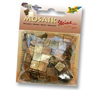 Folia Tuile de mosaïque, 10x10mm, 190 pièces, résine synthétique, mélange de marbres, brun