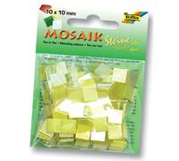 Folia Tuile de mosaïque, 10x10mm, 190 pièces, résine synthétique, mélange ton sur ton, jaune