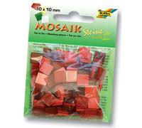 Folia Tuile de mosaïque, 10x10mm, 190 pièces, résine synthétique, mélange ton sur ton, rouge