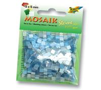 Folia Tuile de mosaïque, 5x5mm, 700 pièces, résine synthétique, mélange ton sur ton, bleu