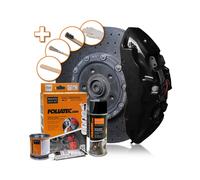 FOLIATEC Kit de peinture pour étriers de frein, résistant à la chaleur, kit complet pour 4 étriers de frein, Midnight Black, jeu de 7 pièces