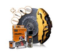 FOLIATEC Kit de peinture pour étriers de frein, résistant à la chaleur, kit complet pour 4 étriers de frein, Prestige Gold Metallic, jeu de 7 pièces