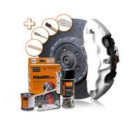 FOLIATEC Kit de peinture pour étriers de frein, résistant à la chaleur, kit complet pour 4 étriers de frein, Pure White, jeu de 7 pièces