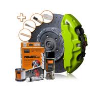 FOLIATEC Kit de peinture pour étriers de frein, résistant à la chaleur, kit complet pour 4 étriers de frein, Toxic Green, jeu de 7 pièces