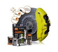 FOLIATEC Kit de peinture pour étriers de frein, résistant à la chaleur, kit complet pour 4 étriers de frein, Neon Yellow, jeu de 10 pièces