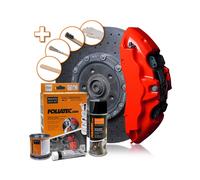 FOLIATEC Kit de peinture pour étriers de frein, résistant à la chaleur, kit complet pour 4 étriers de frein, Performance Red, jeu de 7 pièces
