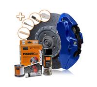 FOLIATEC Kit de peinture pour étriers de frein, résistant à la chaleur, kit complet pour 4 étriers de frein, Performance Blue Metallic, jeu de 7 pièces