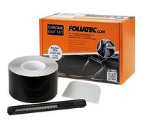 FOLIATEC Chrome Out Set bandes décoratives pour garnitures chromées de voiture, noir mat, 15 m x 5 cm