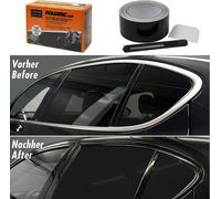 Foliatec Chrome Out Set Film pour moulures de voiture Bandes décoratives pour le pelliculage des moulures chromées de voiture, noir brillant, 15m x 5cm