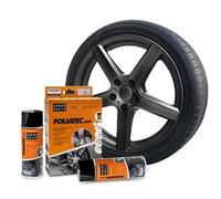 FOLIATEC Film pulvérisable pour jantes de voiture, kit de peinture en aérosol pour 4 jantes, pelable, bonne couvrance, Anthracite Metallic Mat, 2 x 400 ml