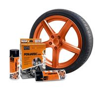 FOLIATEC Film pulvérisable pour jantes de voiture, kit de peinture en aérosol pour 4 jantes, pelable, bonne couvrance, Copper Metallic Matt, 2 x 400 ml