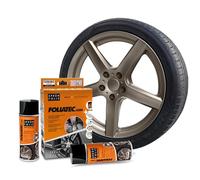 FOLIATEC Film pulvérisable pour jantes de voiture, kit de peinture en aérosol pour 4 jantes, pelable, bonne couvrance, Bronze Metallic Mat, 2 x 400 ml