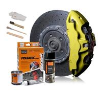 FOLIATEC Kit de peinture pour étriers de frein, résistant à la chaleur, kit complet pour 4 étriers de frein, Hyper Gold Metallic, jeu de 7 pièces