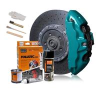 FOLIATEC Kit de peinture pour étriers de frein, résistant à la chaleur, kit complet pour 4 étriers de frein, Miami Beach Blue, jeu de 7 pièces