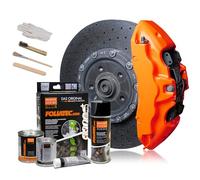 FOLIATEC Kit de peinture pour étriers de frein, résistant à la chaleur, kit complet pour 4 étriers de frein, Neon Orange, jeu de 10 pièces