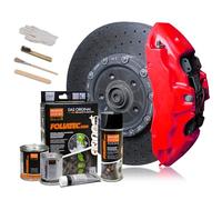 FOLIATEC Kit de peinture pour étriers de frein, résistant à la chaleur, kit complet pour 4 étriers de frein, Neon Red, jeu de 10 pièces