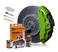Foliatec Kit de peinture pour étriers de frein, résistant à la chaleur, kit complet pour 4 étriers de frein, Performance Green Metallic, jeu de 7 pièces