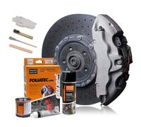 FOLIATEC Kit de peinture pour étriers de frein, résistant à la chaleur, kit complet pour 4 étriers de frein, Stratos Silver Metallic, jeu de 7 pièces