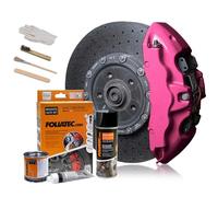 FOLIATEC Kit de peinture pour étriers de frein, résistant à la chaleur, kit complet pour 4 étriers de frein, Candy Pink Metallic, jeu de 7 pièces