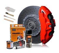FOLIATEC Kit de peinture pour étriers de frein, résistant à la chaleur, kit complet pour 4 étriers de frein, Performance Red, jeu de 7 pièces