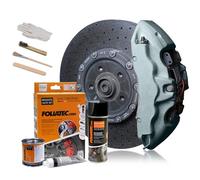 FOLIATEC Kit de peinture pour étriers de frein, résistant à la chaleur, kit complet pour 4 étriers de frein, Marina Bay Silver Metallic, jeu de 7 pièces
