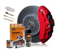 FOLIATEC Kit de peinture pour étriers de frein, résistant à la chaleur, kit complet pour 4 étriers de frein, Racing Rosso, jeu de 7 pièces