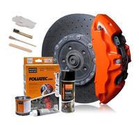 FOLIATEC Kit de peinture pour étriers de frein, résistant à la chaleur, kit complet pour 4 étriers de frein, Flame Orange, jeu de 7 pièces