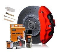 FOLIATEC Kit de peinture pour étriers de frein, résistant à la chaleur, kit complet pour 4 étriers de frein, Racing Rosso Matt, jeu de 7 pièces