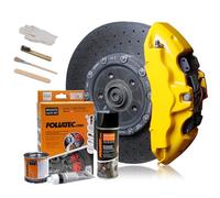 Foliatec Kit peinture étriers – Complet 4 étriers – Résistant à la chaleur – Speed Yellow – 7 pièces