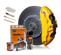 FOLIATEC Kit de peinture pour étriers de frein, résistant à la chaleur, kit complet pour 4 étriers de frein, Performance Yellow, jeu de 7 pièces
