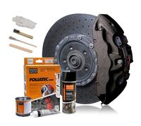 FOLIATEC Kit de peinture pour étriers de frein, résistant à la chaleur, kit complet pour 4 étriers de frein, Carbon Metallic, jeu de 7 pièces