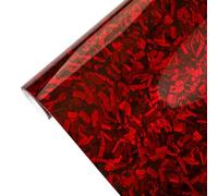 Folie Vinyle Fibre de Carbone Forgée 150x30 cm Auto-adhésive pour Modification Intérieur Voiture Meubles Décoration Sans Bulles Noir(Red)