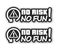 Folien-Zentrum - 2 autocollants No Risk No Fun 14,5 x 5 cm - Autocollant de qualité supérieure pour tuning automatique - OEM & JDM - Autocollant amusant pour voiture - Fabriqué en Allemagne (2)