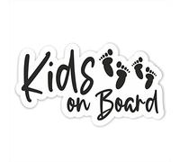 Folien-Zentrum Autocollant amusant pour voiture - Motif Kids on Board - 12,5 x 7 cm - De qualité supérieure - Fabriqué en Allemagne (1)