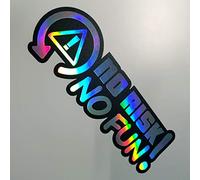 Folien-Zentrum - Lot de 2 autocollants No Risk No Fun Oilslick noir 14,5 x 5 cm - Autocollant de qualité supérieure pour tuning automobile - OEM JDM - Autocollant amusant pour voiture - Fabriqué en