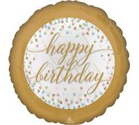 Folienballon Happy Birthday Pastel Konfetti or 45cm