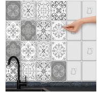 FoLIESEN - Autocollants pour Carreaux | carrelage adhesif | Film Autocollant pour carrelage de Salle de Bains et de Cuisine | Retirable sans résidus | Patchwork No.4, .:14.8x19.8 cm / 16pcs