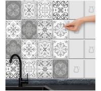 FoLIESEN - Autocollants pour Carreaux | carrelage adhesif | Film Autocollant pour carrelage de Salle de Bains et de Cuisine | Retirable sans résidus | Patchwork No.4, .:19.5x24.5 cm / 16pcs