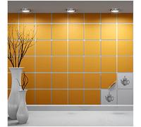 FoLIESEN Autocollants pour carrelage seul 10 x 10 cm - Motif échantillon - Motif échantillon de test - Échantillon de couleur - Film pour carrelage autocollant - 1 carreau adhésif à essayer, : marron