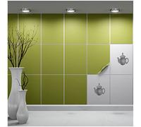 FoLIESEN Autocollants pour carrelage seul 15 x 20 cm - Motif échantillon - Motif échantillon de test - Échantillon de couleur - Film pour carrelage autocollant - 1 carreau adhésif à essayer, : olive