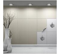 FoLIESEN Autocollants pour carrelage seul 15 x 20 cm - Motif échantillon - Motif échantillon de test - Échantillon de couleur - Film pour carrelage autocollant - 1 carreau adhésif à essayer, gris