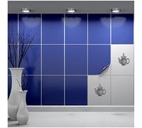 FoLIESEN Autocollants pour carrelage seul 15 x 20 cm - Motif échantillon - Motif échantillon de test - Échantillon de couleur - Film pour carrelage autocollant - 1 carreau adhésif à essayer, : bleu