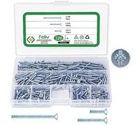 Foliv Lot de 320 vis pour boîtiers d'interrupteur, vis de machine, boîte d'assortiment de vis Ø 3,2 x 15 mm, 3,2 x 25 mm, 3,2 x 40 mm, vis à tête fraisée en acier galvanisé avec PZ1/fente, pour