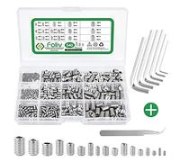 Foliv Lot de 540 vis sans tête M2 M3 M4 M5 M6 M8 en acier inoxydable, Quincaillerie avec clé de serrage dans une boîte de rangement