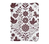 Folk Art Étui de passeport en cuir avec fleur pour voyage Grande capacité pour femme Document de voyage