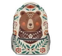Folk Art Floral Cheval Blanc Cerf Décor Sac à dos de dessin animé imprimé 3D Sac à dos d'école 40,6 cm Sac à dos de voyage pour enfants, Print 4, 44
