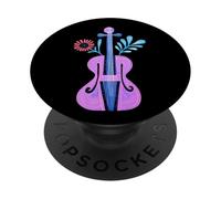 Folk Art Floral Violon Lilas Violet Musique PopSockets PopGrip Adhésif