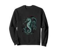 Folk Art Hippocampe fantaisiste Océan Nature Faune Sweatshirt